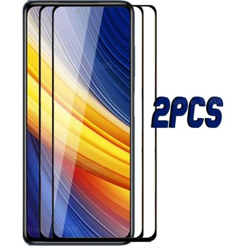 2pcs protective glass for poco x3 pro pocophone poko little poxo x3pro x3 x 3 pro 3x nfc full cover protection glass pocox3 nfs
