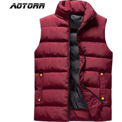 Men Winter Vest Casual Waistcoat Sleeveless Jacket Male Autumn Vest Outwear Warm Coat Man Windproof Stand Collar Zipper Overcoat