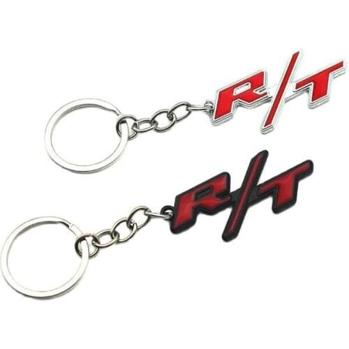 10pcs R/T RT Metal Car Keychain for Ram Charger Challenger Car Keychains Decals Styling Accessories