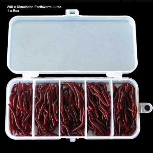200Pcs/lot 3.5cm Simulation Earthworm Artificial Worms Fishing Lure Tackle Soft Bait Lifelike Fishy Smell Lures fish Accessories