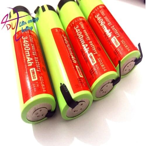 4pcs/lot Liter Energy Battery 100% New Original Ncr18650b 3.7v 3400mah Lithium Rechargeable Battery Diy Nickel Sheet Batteries