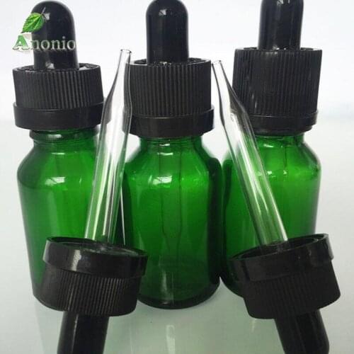5PCS New Empty Green Glass Dropper Bottles Glass Eye Dropper Pipette for Essential Oil Aromatherapy Lab Chemicals Bottles C