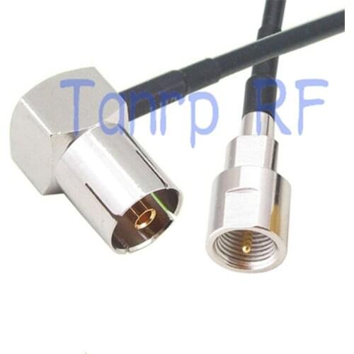 50CM Pigtail coaxial jumper RG174 extension cable 20in TV female right angle 90 degree to FME male plug RF connector adapter