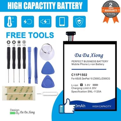 Replacement Phone Battery C11P1502 6050mAh for ASUS ZenPad 10 Z300CG Z300CL +Free Tools