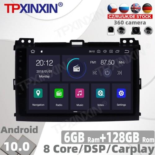 128G Android 10 For Toyota Prado 2004 - 2009 Car Radio Multimedia Video Player Navigation GPS accessories Auto 2 din 2din no DVD