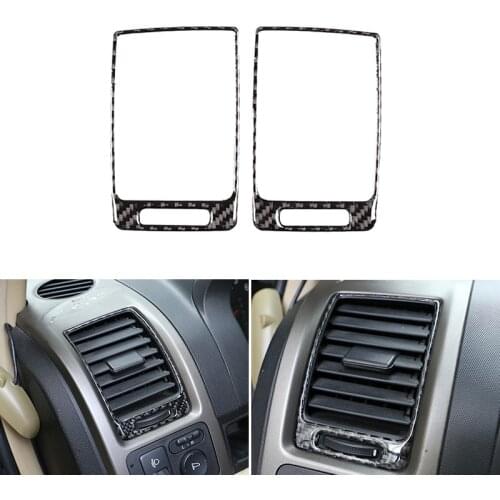 Car-styling Soft Carbon Fiber Side Air Condition Air Outlet Vent Cover Trim For Honda CRV 2007 2008 2009 2010 2011