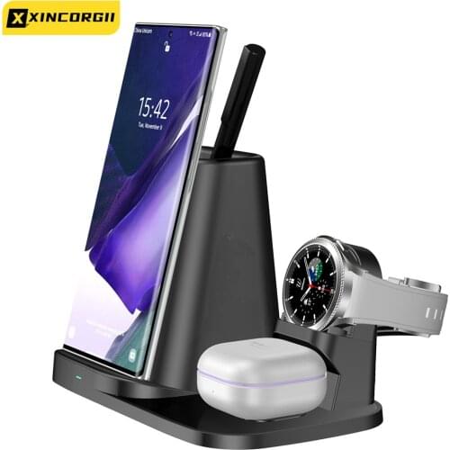 3 In 1 Wireless Charger For Samsung Galaxy S20 S10 Note20 Note10 Galaxy Watch Active 2 Gear S2 S3 Galaxy Buds Live Fast Charging