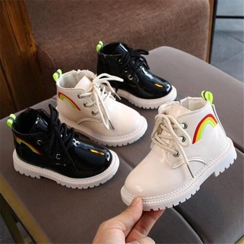 Disney girl boots new winter rainbow boy single boots boots children antiskid boots baby shoes of the girls