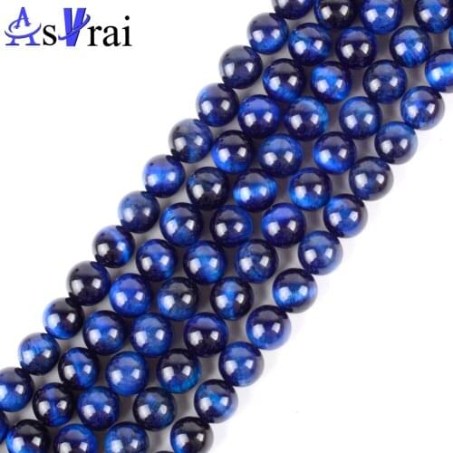 4 6 8 10 12mm Natural Stone Beads Blue Tiger Eye Stone Round Loose Spacer Beads For Jewelry Making DIY Bracelet Necklace Charms