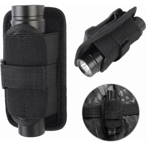 Outdoor Tactical Flashlight Pouch Holster 360 Degree Rotatable Clip Torch Cover for Belt Flashlight Holder Hunting Accessories