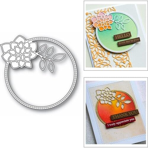 Thanksgiving Flower With Circle 2020 New Metal Cutting Dies for DIY Scrapbooking and Card Making Decoration Embossing No Stamps