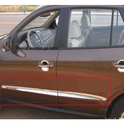 For HYUNDAI Santa Fe Chrome Side Door Body Molding Protector Trim 2007 2008 2009 2010 2011 2012