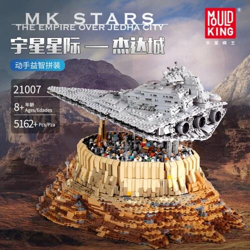 Mould King 21007 Star Plan Empire Over Jedha City Building Blocks Space Ship Destroyer Model Kits Diy Educational Toys For Boys