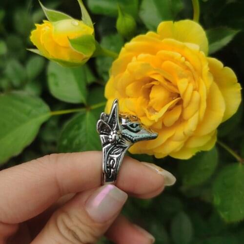 Retro Wolf Ring Men And Women Self-defense Survival Protection Ring Steel Titanium Broken Window Protection Ring