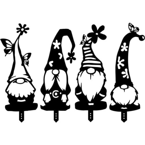 Metal Branch Gnome Garden Decoration Sign Home Lawn Yard Decor Art Sculpture Garden Statue Easter Spring Decoration Halloween