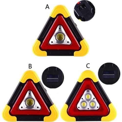 YYDS Multi Function Triangle Warning Sign Car LED Work light Road Safety Emergency Breakdown Alarm lamp , Flashing light on