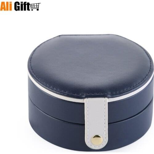 Multi-layer Korea Small Jewelry Box Three-layer Portable Jewelry Box Leather Stud Earrings Storage Portable Dressing Case
