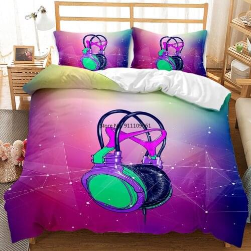 Fashion Music Print 3D Bedding Cover Duvet Cover 2-3 Pieces Bedding Bedding Double/Full/Large Adult Sheet Bedding Linen