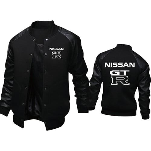 New Fashion Spring Autumn Mens Wear coats GTR Car Logo Print Splicing Harajuku Mens pullover cotton Wool Mens jackets Clothin