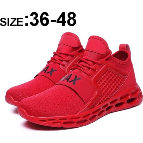 2020 New Men Breathable Casual Shoes New Style Black Sport Shoes For Man Mesh Sneakers Red Walking Footwear Plus Size 36-48