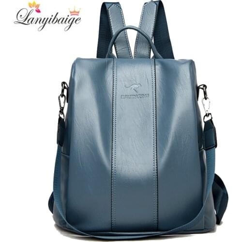New Luxury Designer Women Leather Backpack Large Capacity Travel Bagpack School Bags for Girls Casual Shoulder Bags Sac A Dos