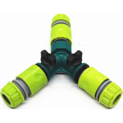 Water Pipe Splitter Plastic Y-Shaped 3-Way Garden Irrigation Lawn Connectors Quick Hose Connectors ABS