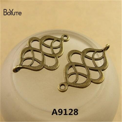 BoYuTe (100 Pieces/lot) 28*18MM Antique Bronze Plated Zinc Alloy Chinese Knot Charm Pendant for Necklace Diy Jewelry Accessories