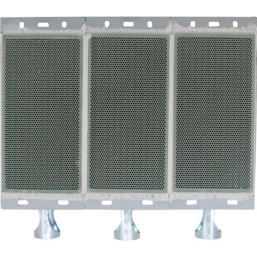 Durable burning plate for auxiliary heat transfer ceramic infrared honeycomb burner plate