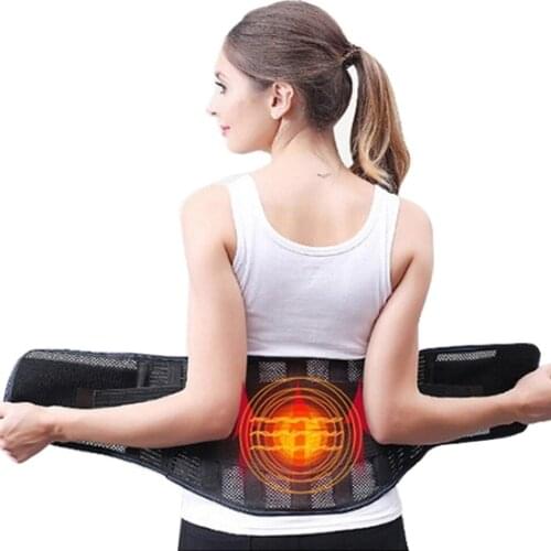 Self-Heating Infrared Magnetic Lumbar Support Belt Back Spine Brace Waist Protection Double Pull Strap Lower Back Pain Relief