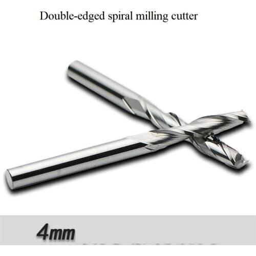 4MM double-edged spiral tungsten steel milling cutter PVC acrylic computer engraving machine CNC machine tool engraving knife