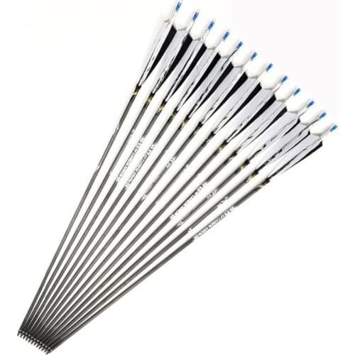 6/12/24 Pcs 31 Inches Spine 500 Pure Carbon Arrow Diameter 7.5mm Turkey Feather For Compound Bow Archery Hunting Shooting