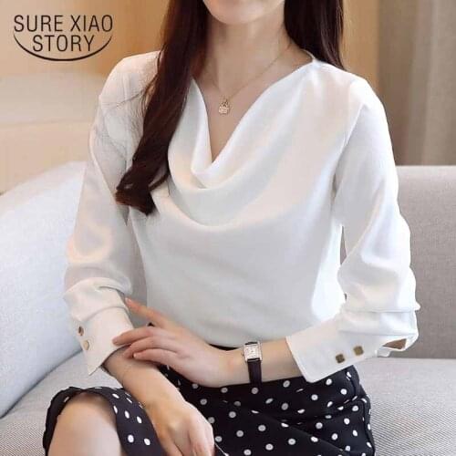 Vintage Woman Shirt 6 Colors Solid Womens Tops and Blouses Long Sleeve Office Lady Shirts Autumn 2021 Elegant Blusas Mujer 10871