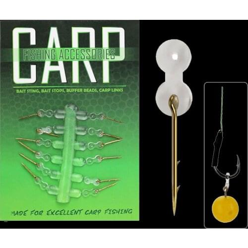 WALK FISH Metal Bait Spike Carp Fishing Accessories Bait Sting Boilies Pin with Clear Rubber Corn Ronnie Hair Rig Carp Feeder