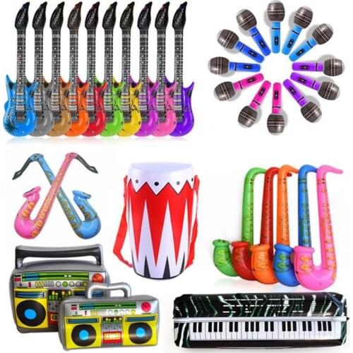 Funny PVC Inflatable Musical Instrument Toy Party Stage Decorations Prop Blow Up Balloon Toys Kids Gift Party Supplies