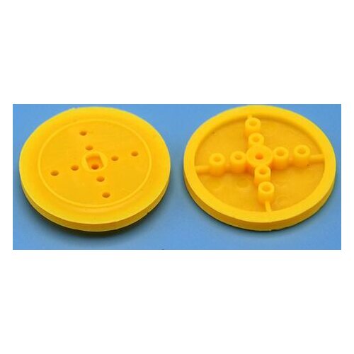 Yellow Pulley Synchronous Wheel Gear Plastic Pulley Single Slot Drive Piece Aperture 2mm Belt Children Diy Car Toy Accessories