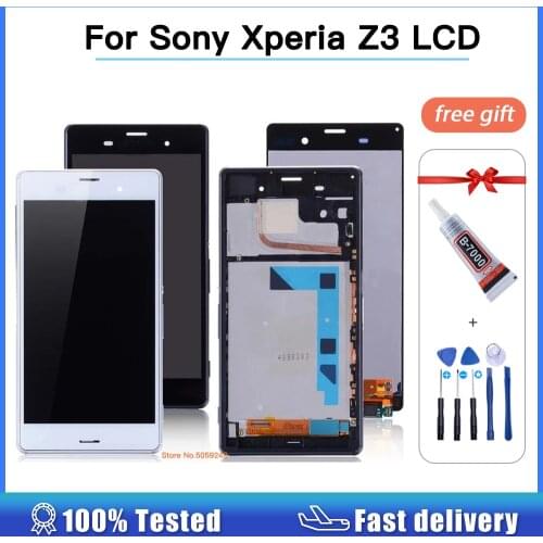 LCD For SONY Xperia Z3 Display Touch Screen with Frame for SONY Xperia Z3 Dual Display LCD D6603 D6653 L55t D6683 Replacement