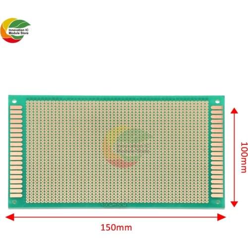Ziqqucu 1 Piece 10x15cm Single Sided Prototype Universal Printed Circuit Board DIY Soldering Green PCB Board for Arduino