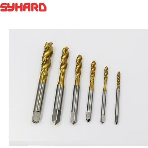 2Pcs/lots HSS-E Ttitanize Screw Tap Straight Tap For Stainless Steel Processing M2 M3 M4 M5 M6 M8 M10 M12 M16 M18 M20