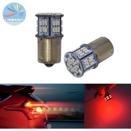 2PCS P21W S25 BA15S 1156 3014 54SMD 972LM Car Led Highlighted Turn Signals Lights Reverse Lights Brack Lights taillight Red 12V