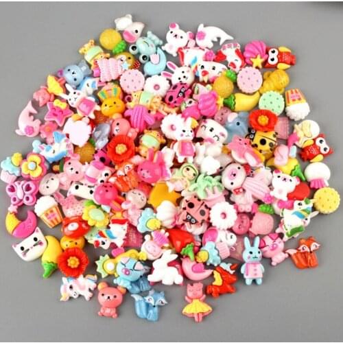 20pcs/lot Random color Flat Back Resin animal fruit flatback Resin Cabochon for Phone Decoration Hair Bow DIY Scrapbook R1