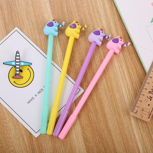 24 pcs Creative Elephant Neutral Pen lovely Cartoon Learning Stationery Water Pen Office supplies signature Pen