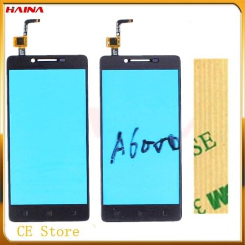 5.0 inch 3M Stickers Mobile Phone For A6000 K3 K30 A 6000 Touch Screen Digitizer Panel Front Glass For Lenovo Touchscreen Sensor