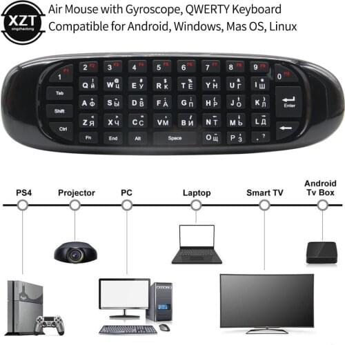 Air Mouse C120 Wireless Keyboard Airmouse 2.4Ghz Keyboard Gyroscope RF Remote Controller For Android Smart TV Box Mini PC