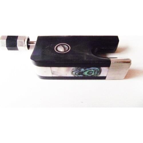 Free Shipping 4/4 Cello Bow Frog Black Horn Nickel-Silver Parts OX038