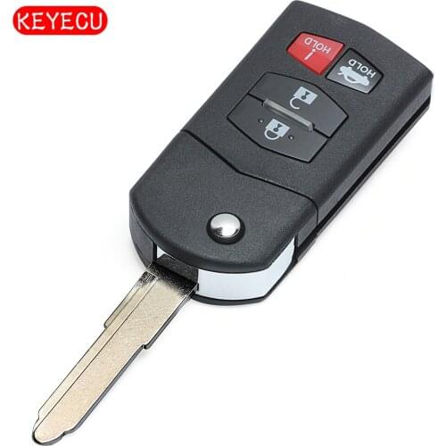 Keyecu Flip Remote Key 315MHz 4D63 Chip Fob for Mazda 3 6 MX-5 Miata 2005-2010 FCC: BGBX1T478SKE125-01