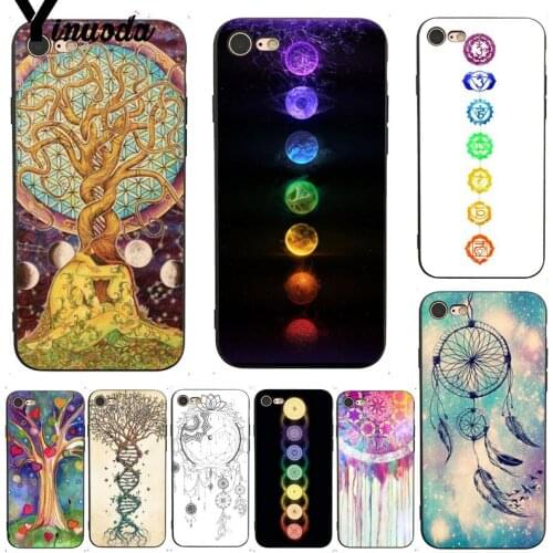 Yinuoda For iphone 7 6 X Case The Dream Catcher Mandala Chakra Insist Yoga Phone Case for iPhone 7 X 6 6S 8 Plus X 5 XS XR