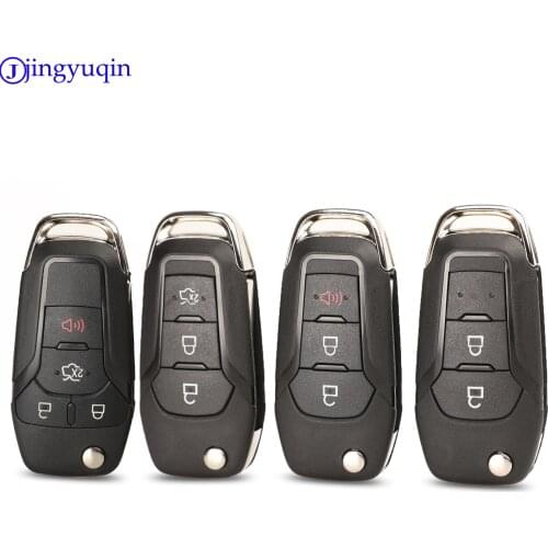 Jingyuqin 10p Remote Car Key Shell Case Cover For Ford F-150 F-250 F-350 Explorer Ranger KA Fiesta Mondeo 2/3 Buttons