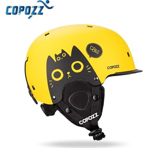 COPOZZ Kids Cartoons Ski Helmet Integrally-molded Safety Outdoor Skiing Cycling Protection Helmet Skiing Equipment