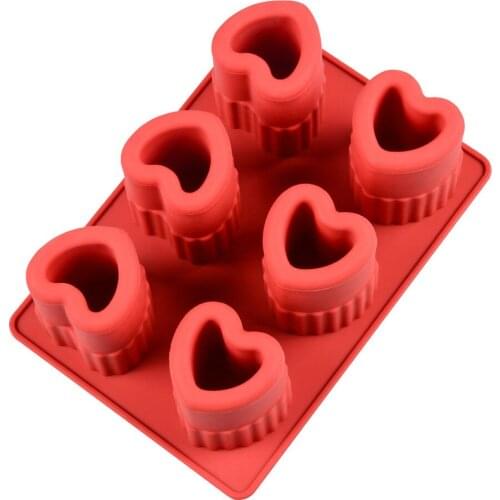 6 Cavity 3D Heart Ice Cube Mold Silicone Ice Mold DIY Homemade Ice Cue Tray Decorating Tools