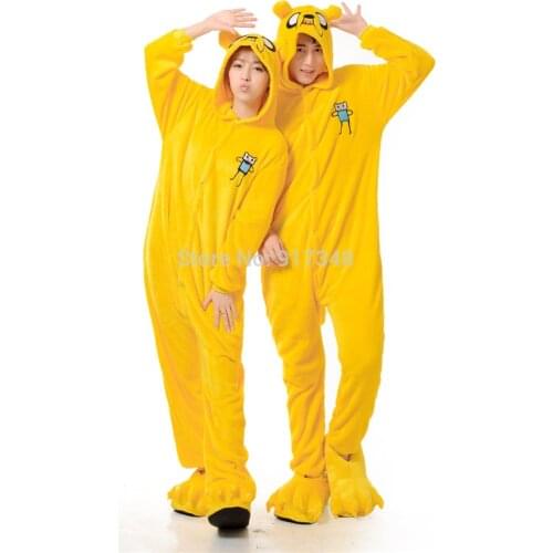 Adventure Time With Finn And Jake Dog Costume (not include slipper) for Adult Cartoon Animal Cosplay Onesies Pajamas Jumpsuit
